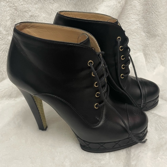 Chanel platform laced booties size 6.5 - Picture 3 of 12